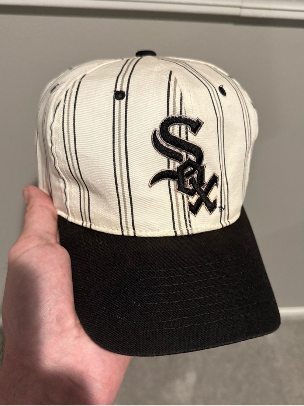 Vintage Chicago White Sox Snapback Hat Pinstripe Starter Rare Cap